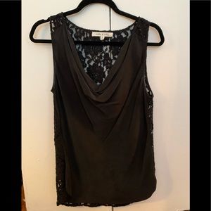 Black low cut front with lace back